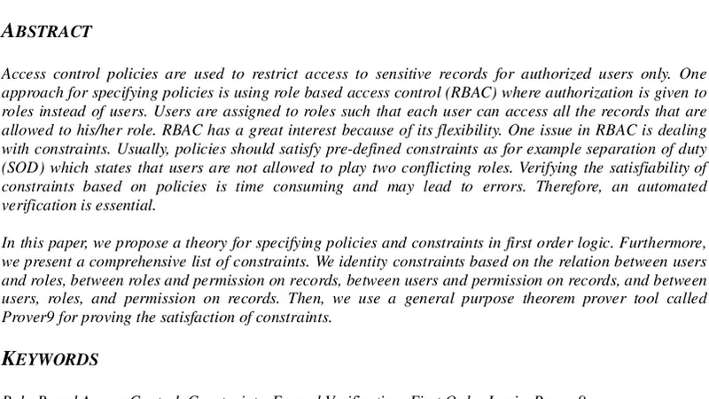 Automated Verification Of Role-Based Access Control Policies Constraints   Using Prover9