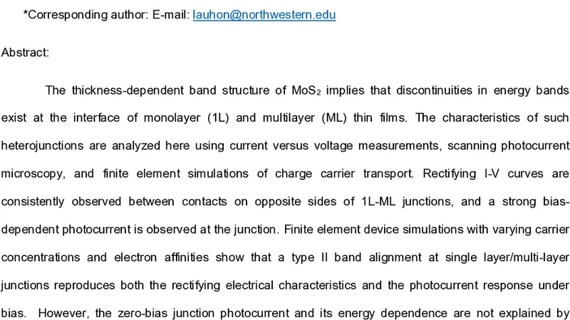 Investigation of Band-Offsets at Monolayer-Multilayer MoS2 Junctions by   Scanning Photocurrent Microscopy