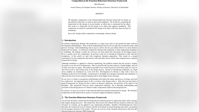 Composition in the Function-Behaviour-Structure Framework