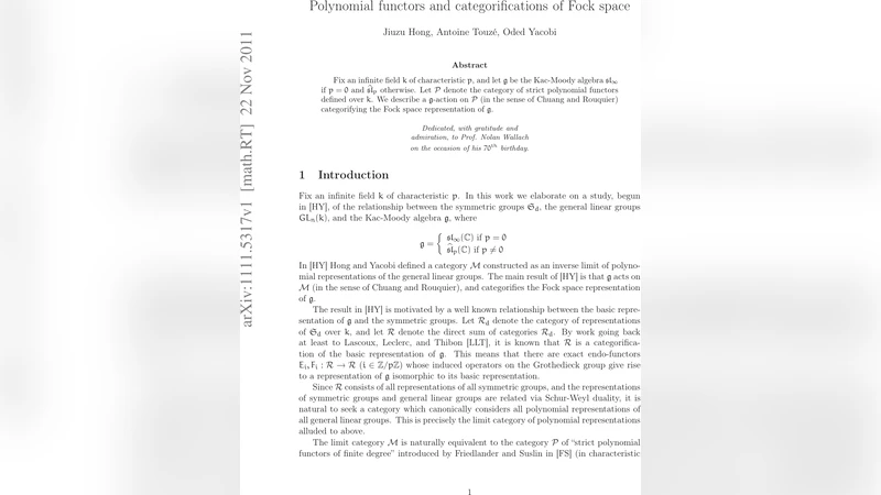 Polynomial functors and categorifications of Fock space