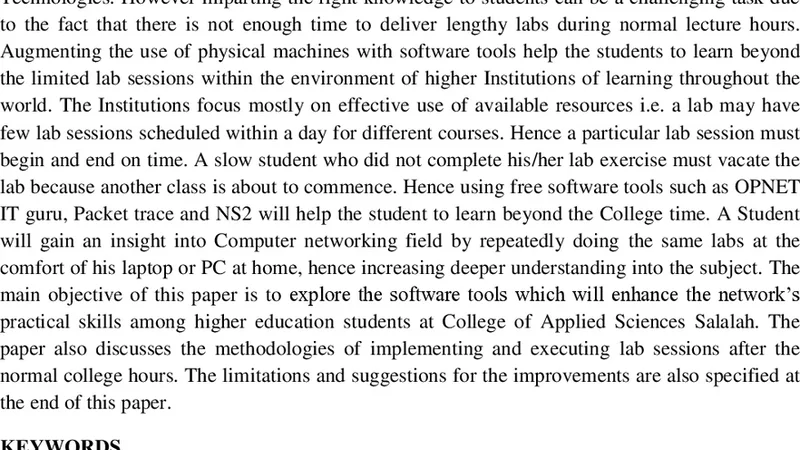 Enhancing the Understanding of Computer Networking Courses through   Software Tools