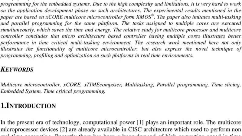 Time Critical Multitasking for Multicore Microcontroller using XMOS Kit