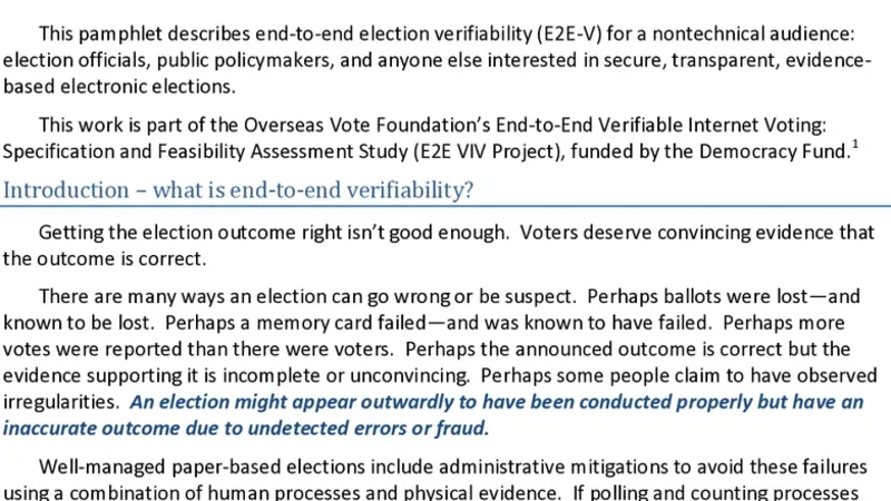 End-to-end verifiability