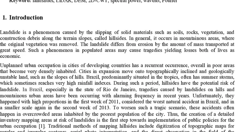 Application of Enhanced-2D-CWT in Topographic Images for Mapping   Landslide Risk Areas