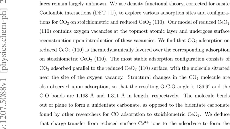 Carbon dioxide adsorption and activation on Ceria (110): A density   functional theory study
