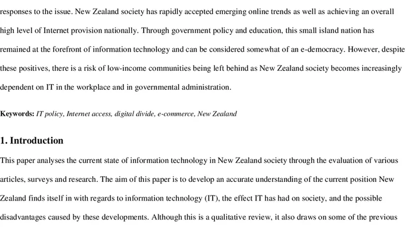 Information Technology in New Zealand: Review of Emerging Social Trends,   Current Issues, and Policies
