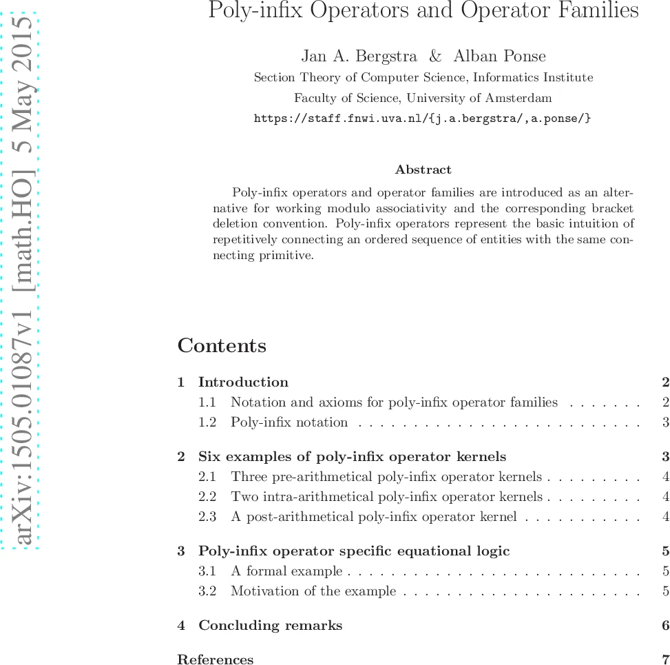 Poly-infix operators and operator families