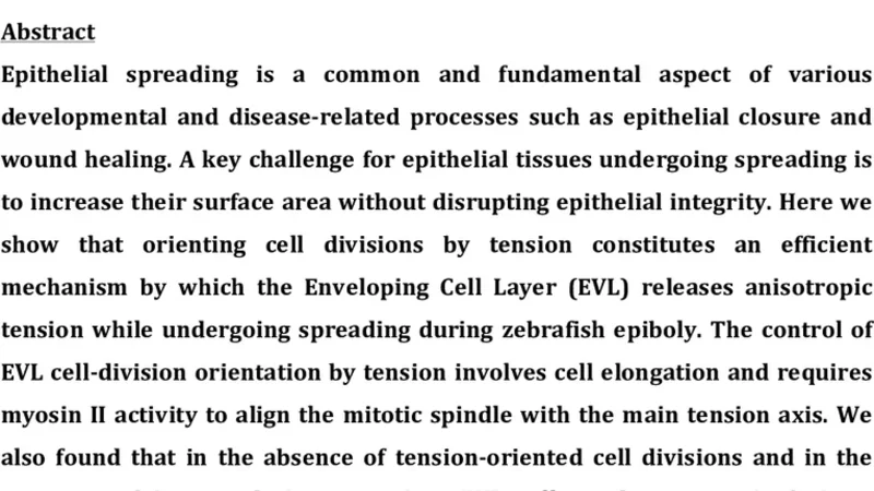 Tension-oriented cell divisions limit anisotropic tissue tension in   epithelial spreading during zebrafish epiboly