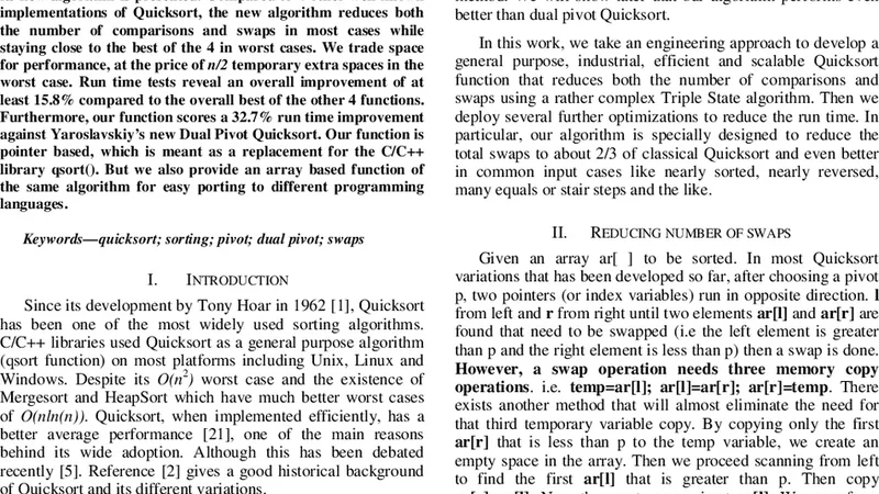Triple State QuickSort, A replacement for the C/C++ library qsort