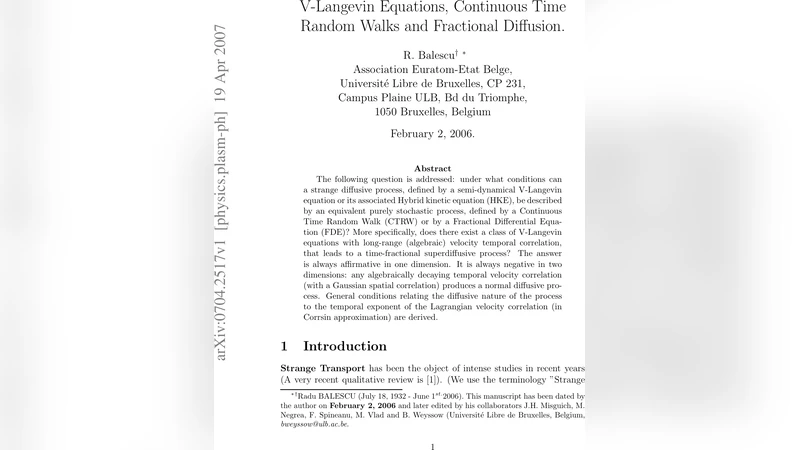 V-Langevin Equations, Continuous Time Random Walks and Fractional   Diffusion