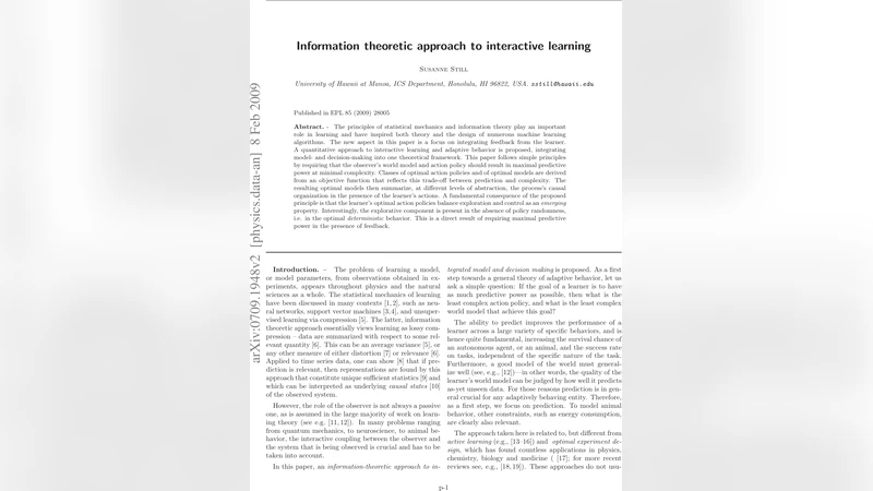 Information theoretic approach to interactive learning