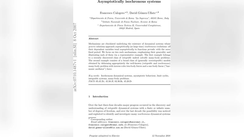 Asymptotically isochronous systems