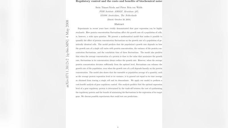 Regulatory control and the costs and benefits of biochemical noise