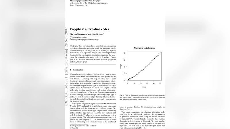Polyphase alternating codes