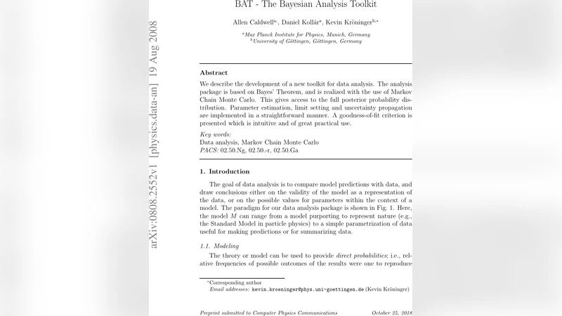 BAT - The Bayesian Analysis Toolkit