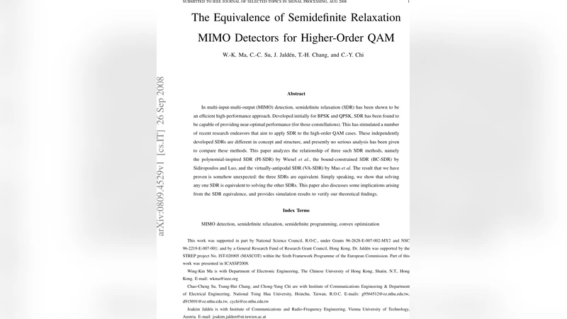 The Equivalence of Semidefinite Relaxation MIMO Detectors for   Higher-Order QAM