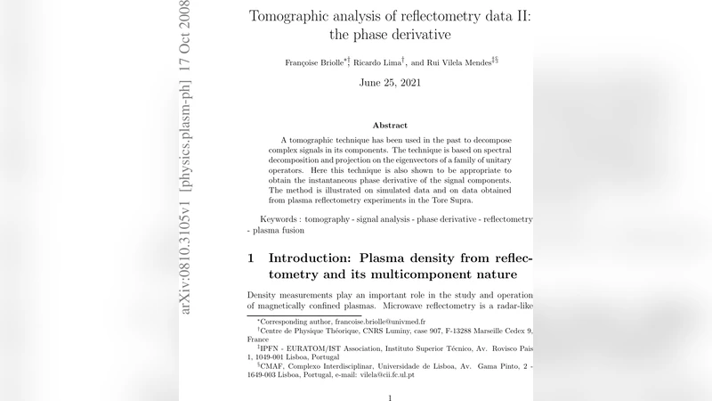 Tomographic analysis of reflectometry data II: the phase derivative