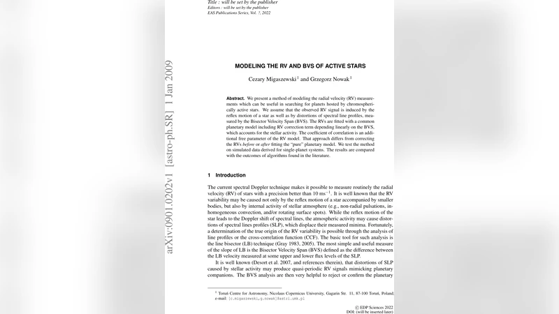 Modeling the RV and BVS of active stars