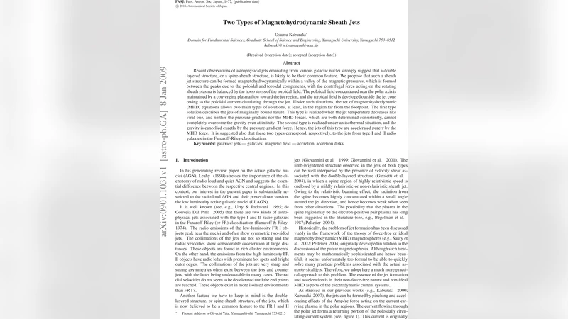 Two Types of Magnetohydrodynamic Sheath Jets