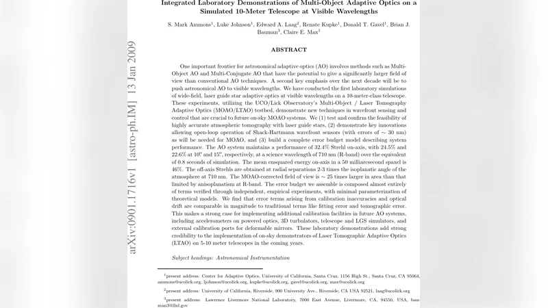 Integrated Laboratory Demonstrations of Multi-Object Adaptive Optics on   a Simulated 10-Meter Telescope at Visible Wavelengths