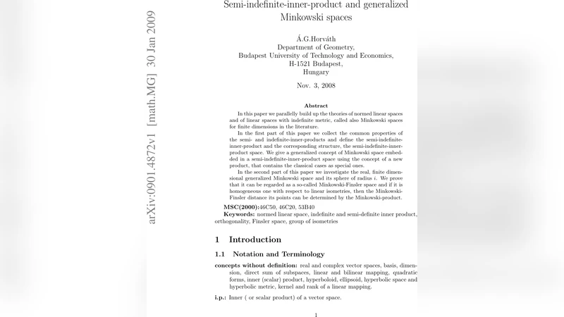 Semi-indefinite-inner-product and generalized Minkowski spaces