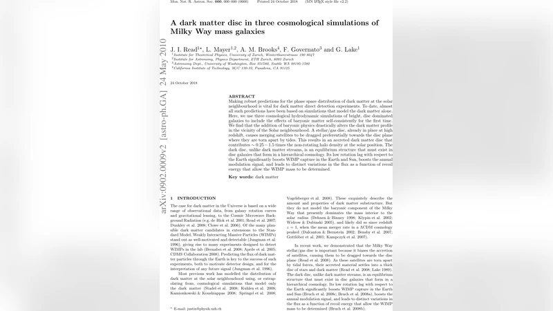 A dark matter disc in three cosmological simulations of Milky Way mass   galaxies