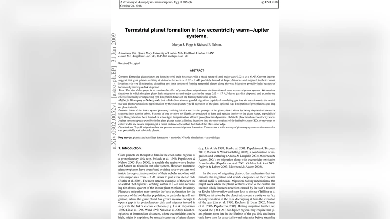 Terrestrial planet formation in low eccentricity warm-Jupiter systems