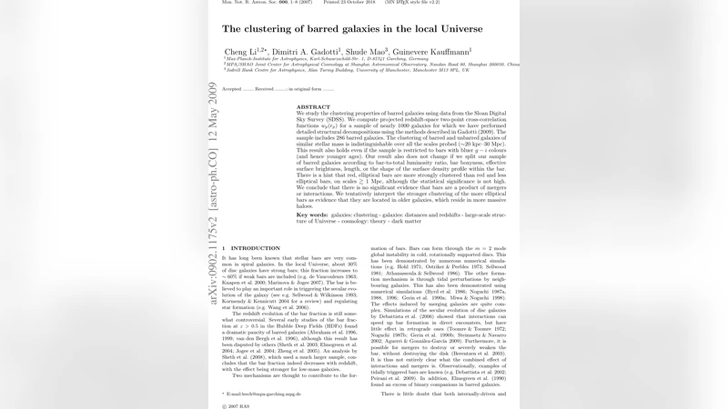 The clustering of barred galaxies in the local Universe