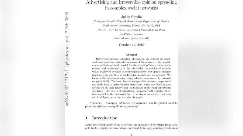 Advertising and irreversible opinion spreading in complex social   networks