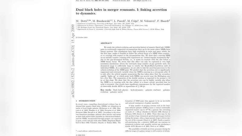 Dual black holes in merger remnants. I: linking accretion to dynamics