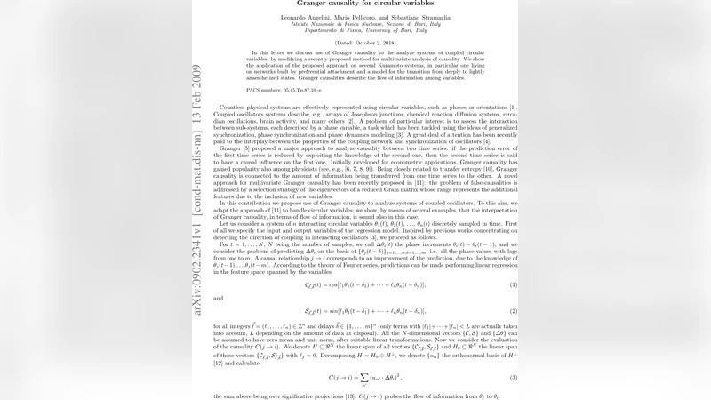 Granger causality for circular variables