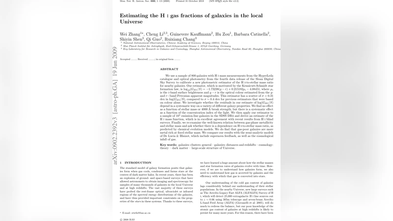 Estimating the H I gas fractions of galaxies in the local Universe