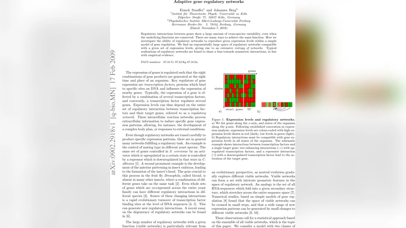 Adaptive gene regulatory networks