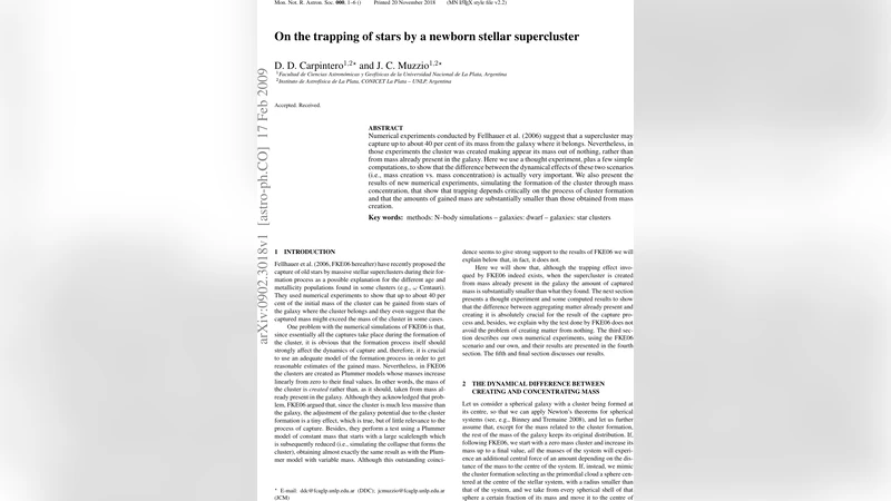 On the trapping of stars by a newborn stellar supercluster