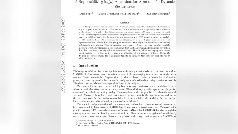 A Superstabilizing $log(n)$-Approximation Algorithm for Dynamic Steiner   Trees