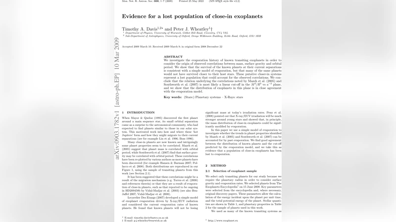 Evidence for a lost population of close-in exoplanets