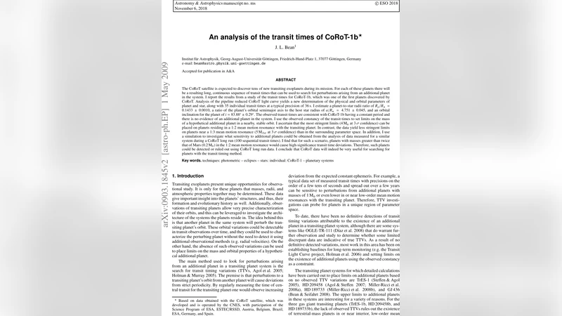 An analysis of the transit times of CoRoT-1b
