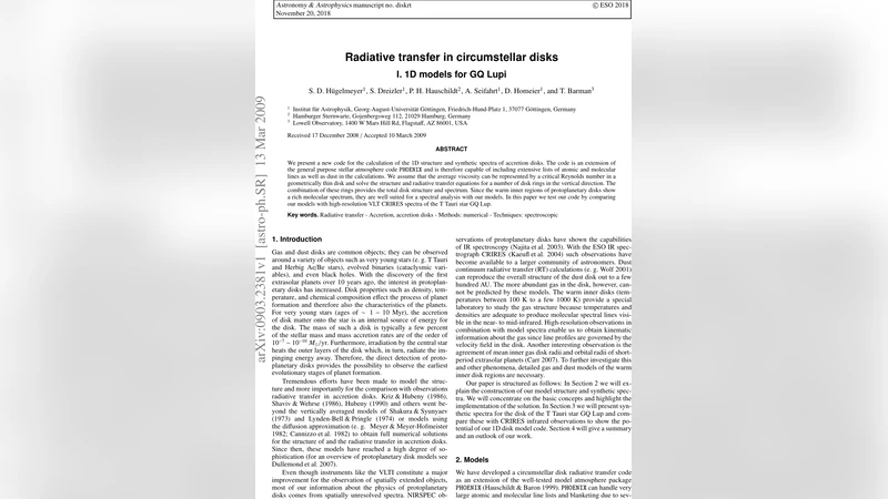Radiative transfer in circumstellar disks - I. 1D models for GQ Lupi