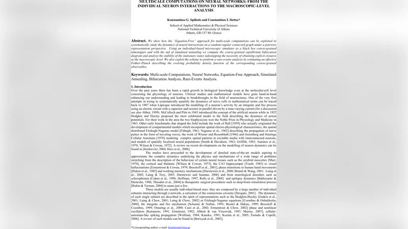 Multiscale Computations on Neural Networks: From the Individual Neuron   Interactions to the Macroscopic-Level Analysis