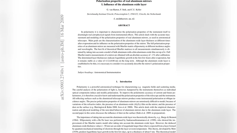 Polarization properties of real aluminum mirrors; I. Influence of the   aluminum oxide layer