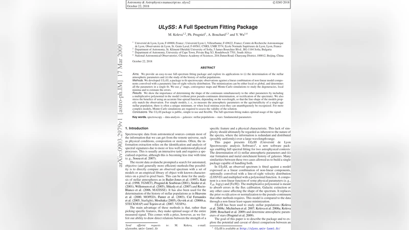 ULySS: A Full Spectrum Fitting Package