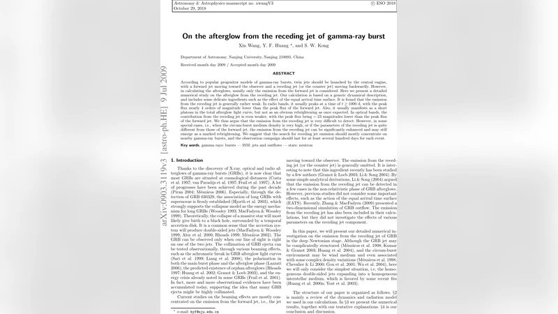 On the afterglow from the receding jet of gamma-ray burst