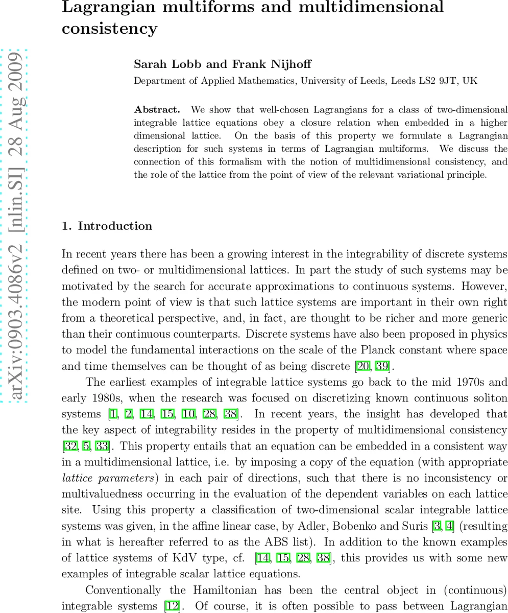 Lagrangian multiforms and multidimensional consistency