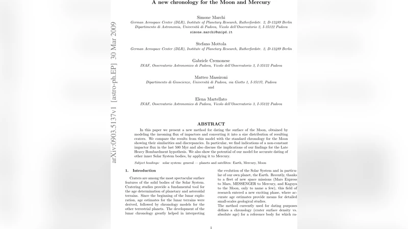 A new chronology for the Moon and Mercury