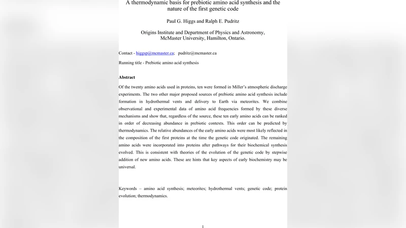 A thermodynamic basis for prebiotic amino acid synthesis and the nature   of the first genetic code