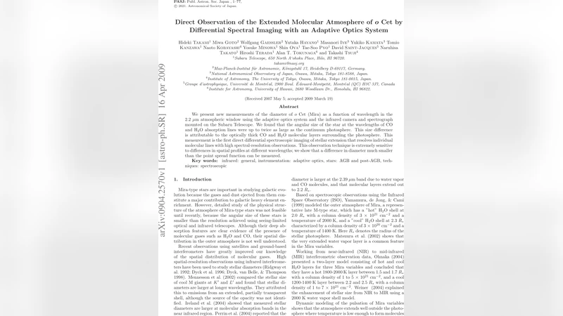 Direct Observation of the Extended Molecular Atmosphere of o Cet by   Differential Spectral Imaging with an Adaptive Optics System