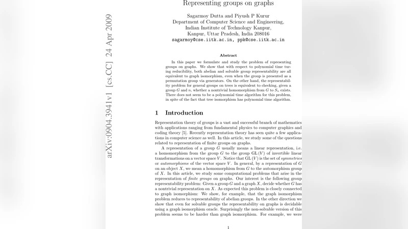 Representating groups on graphs