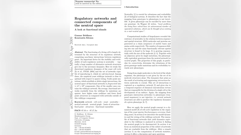 Regulatory networks and connected components of the neutral space