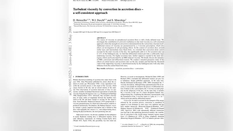 Turbulent viscosity by convection in accretion discs - a self-consistent   approach