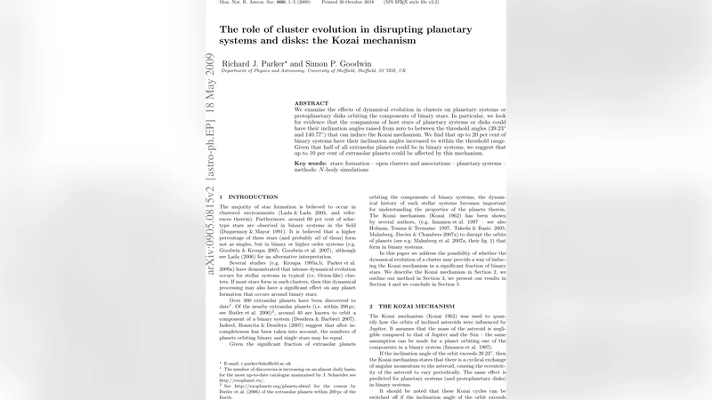 The role of cluster evolution in disrupting planetary systems and disks:   the Kozai mechanism